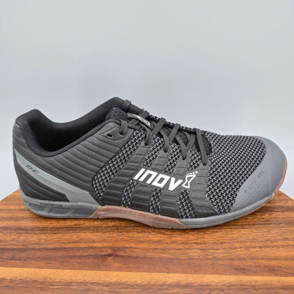 Inov-8 F-Lite 260 Knit Shoes Mens 11 Black Gray Gym Athletic Workout Sneakers